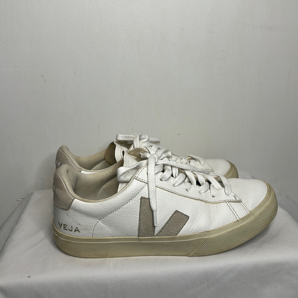 Veja Women's White and Tan Sneakers